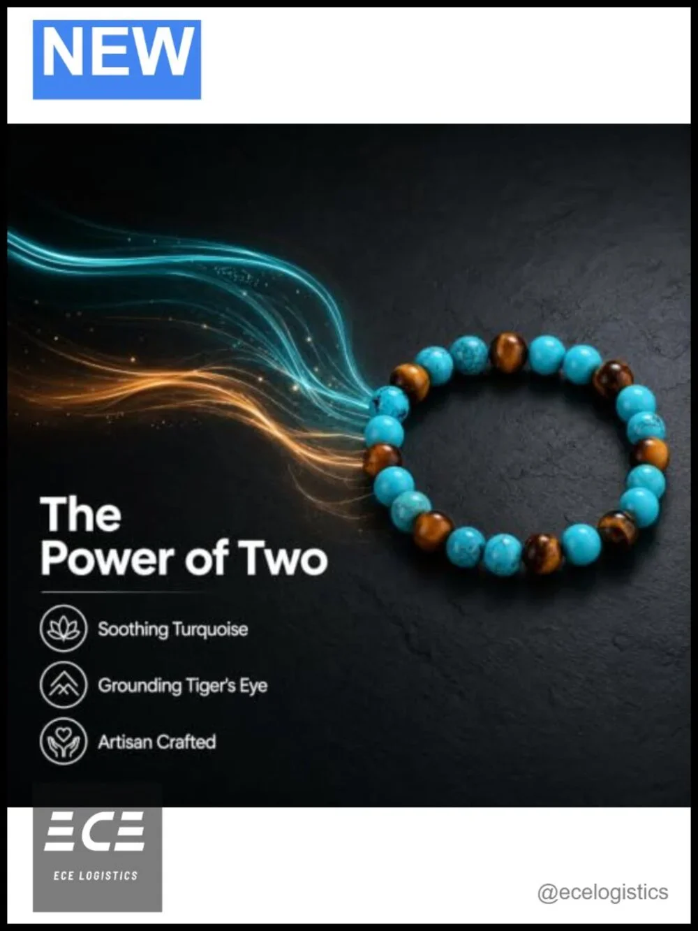 Natural Turquoise Tiger's Eye Beaded Stretch Bracelet Gift for Women
